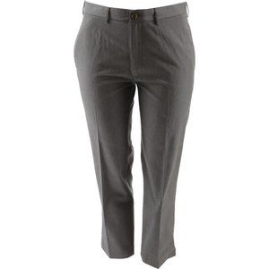 NWT LANDS' END NO IRON TWILL TAILORED PLAIN FRONT PANTS PEWTER HEATHER 34 & 37